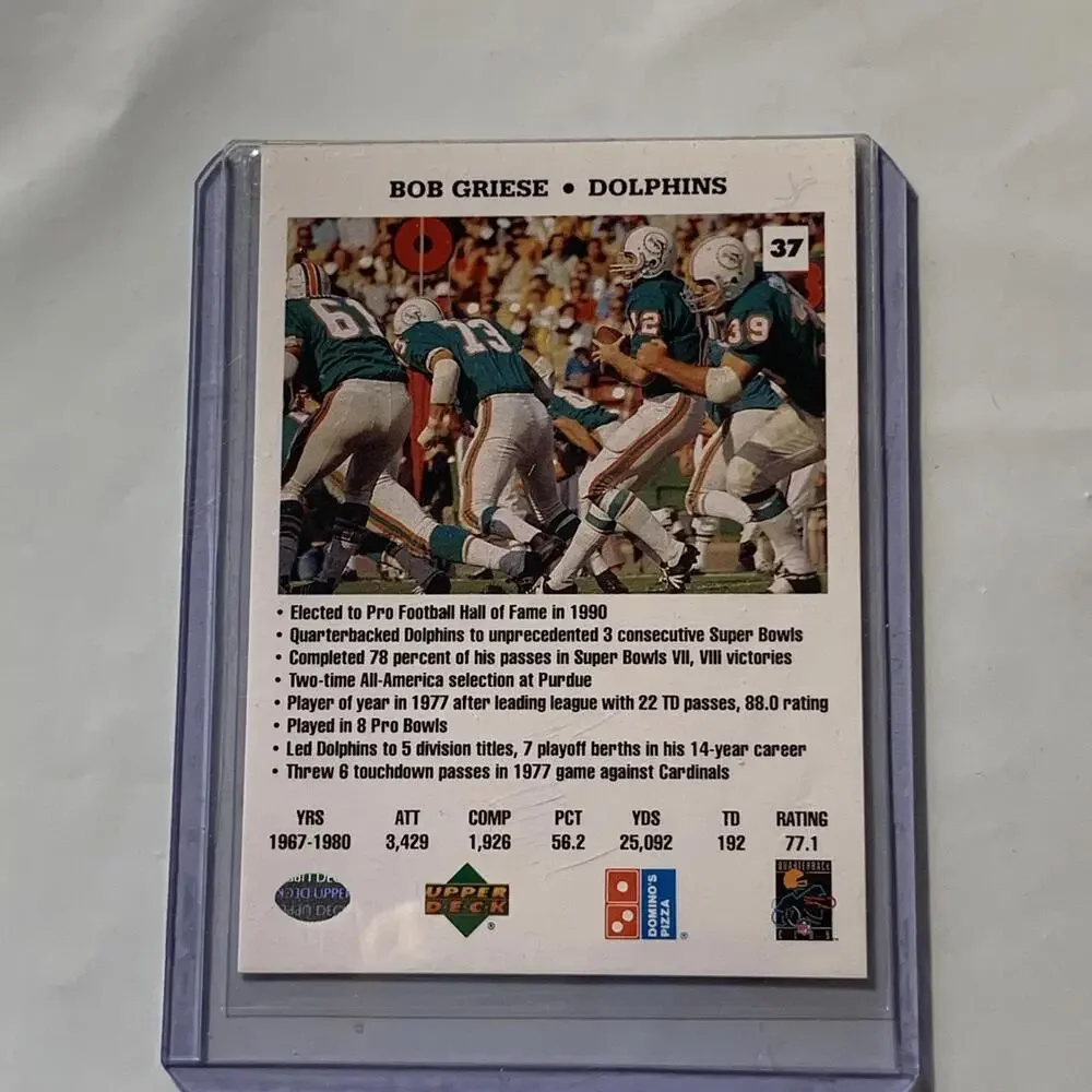 1989 Donruss Quarterback‎ Challenge Bob Griese Trading Card